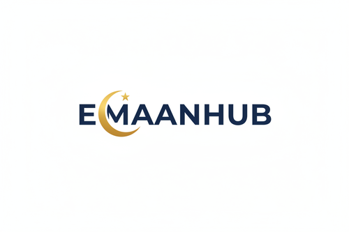 MAKE WORD LOGO FOR EMAANHUB WITH CRESENT SO I CAN PUT IN THE MIDDILE OF HEADER